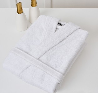 Μπουρνούζι Ενηλίκων “Pure Cotton” Γιακάς White
