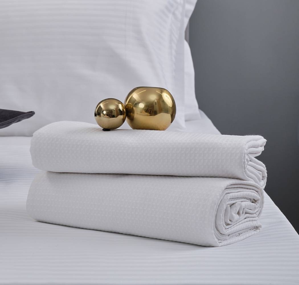 Summer Line Pique Blanket Cotton CP - White