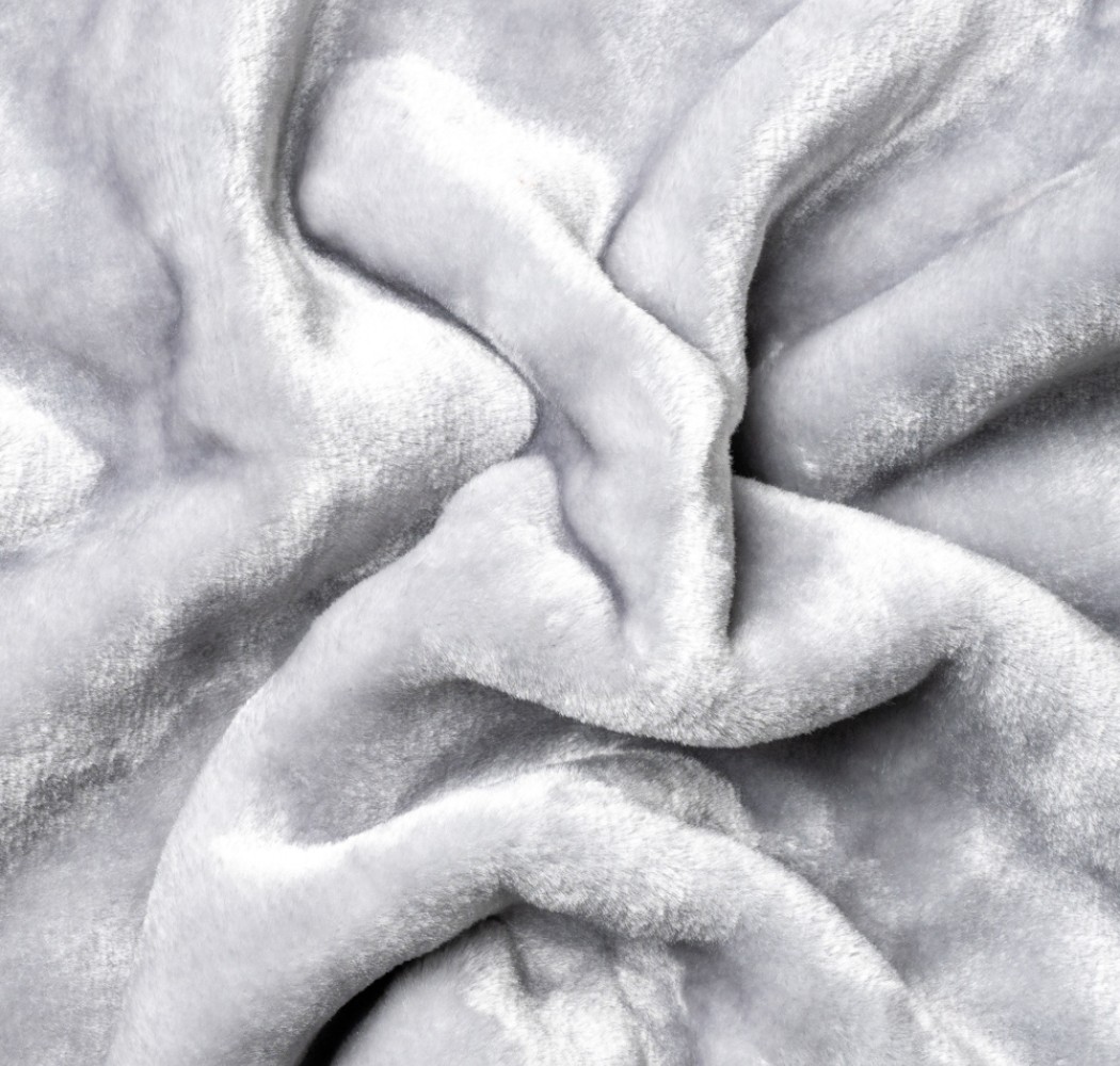 Κουβέρτα Μονόχρωμη Βελούρ “Silk Touch” Silver