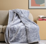 Κουβέρτα μονόχρωμη Βελούρ ''Silk Touch'' Silver