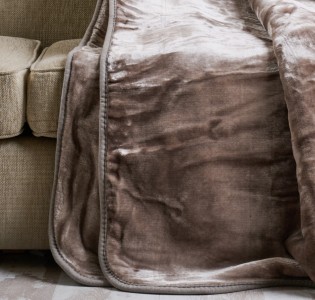 Κουβέρτα μονόχρωμη Βελούρ ''Silk Touch'' Brown