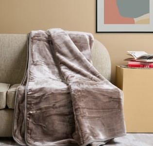 Κουβέρτα μονόχρωμη Βελούρ ''Silk Touch'' Brown