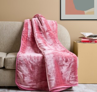 Κουβέρτα μονόχρωμη Βελούρ ''Silk Touch'' Dusty Pink