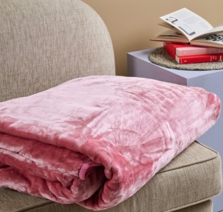 Κουβέρτα μονόχρωμη Βελούρ ''Silk Touch'' Dusty Pink
