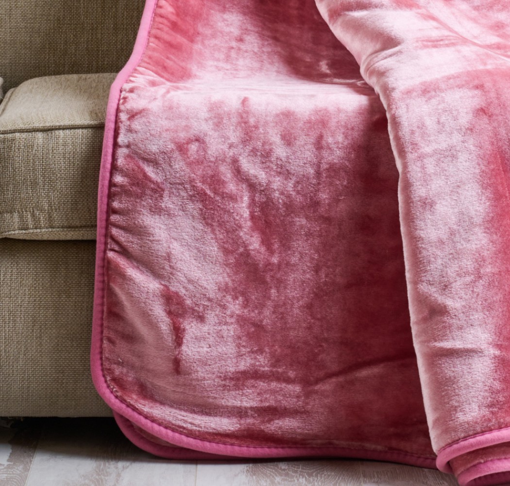 Κουβέρτα μονόχρωμη Βελούρ ''Silk Touch'' Dusty Pink