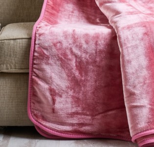 Κουβέρτα μονόχρωμη Βελούρ ''Silk Touch'' Dusty Pink