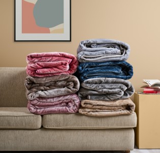 Κουβέρτα μονόχρωμη Βελούρ ''Silk Touch'' Dusty Pink