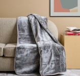 Κουβέρτα Μονόχρωμη Βελούρ “Silk Touch” Grey