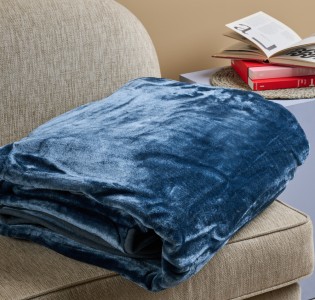 Κουβέρτα μονόχρωμη Βελούρ ''Silk Touch'' Teal