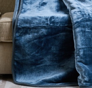 Κουβέρτα μονόχρωμη Βελούρ ''Silk Touch'' Teal
