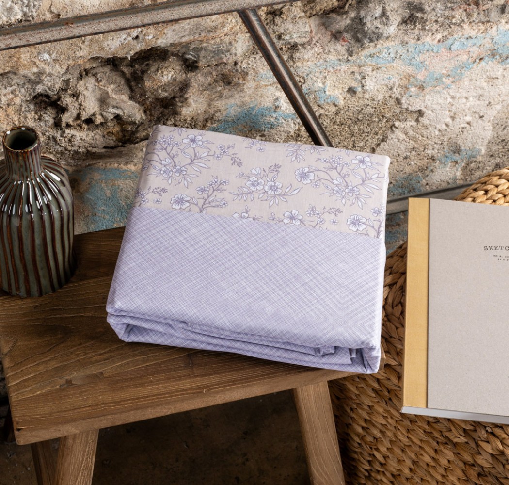 Παπλωματοθήκη “Luna” Fiori Beige