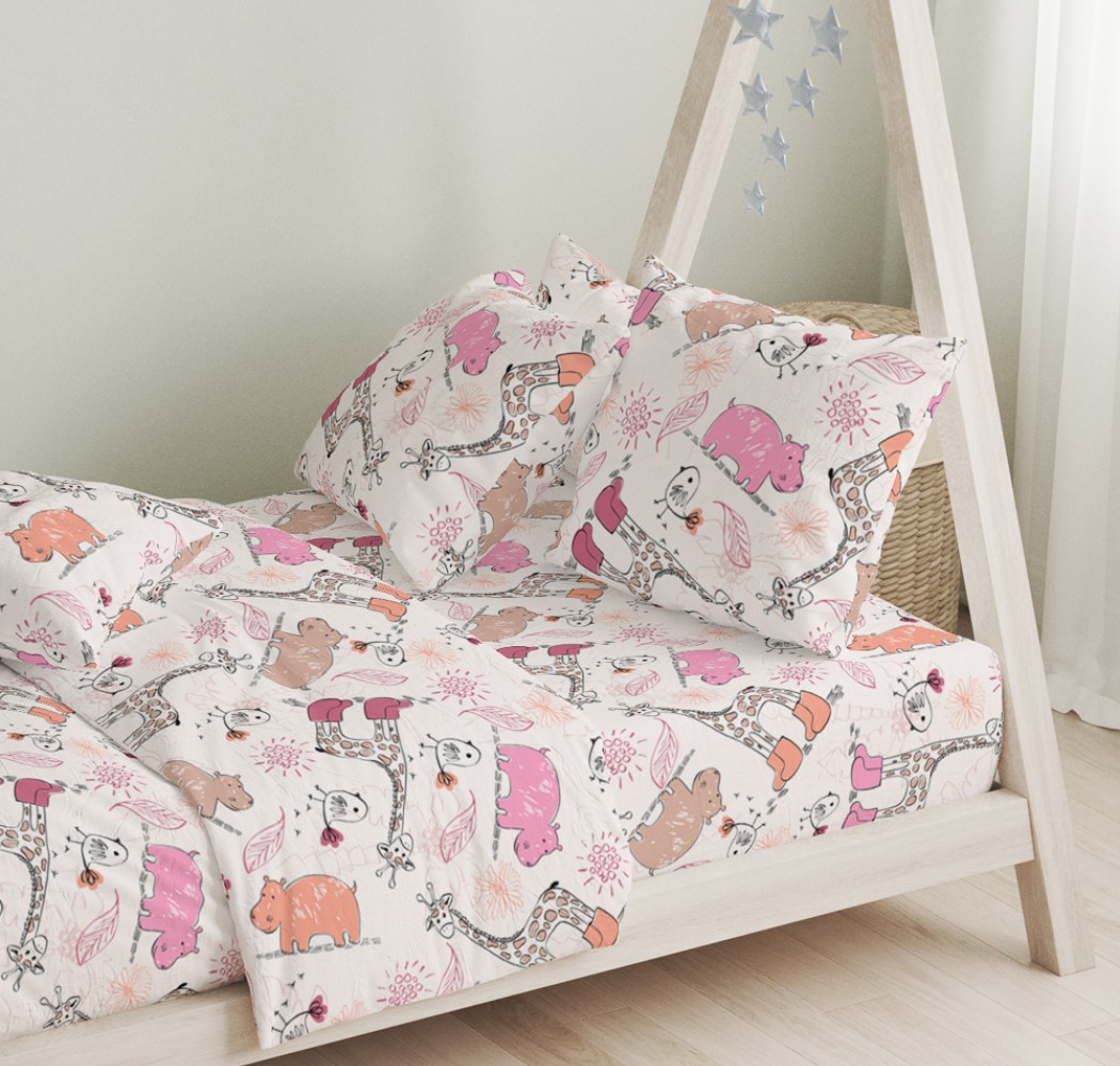 Pink Jungle Junior Duvet Cover
