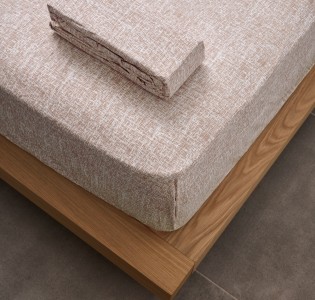 Fitted Bedsheet "La Marta" Linen Mocha