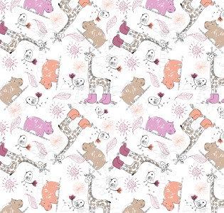 Σεντόνια Σετ “Baby” Jungle Pink