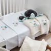 Σεντόνια Σετ “Baby” Λευκό Κέντημα Unicorn Blue