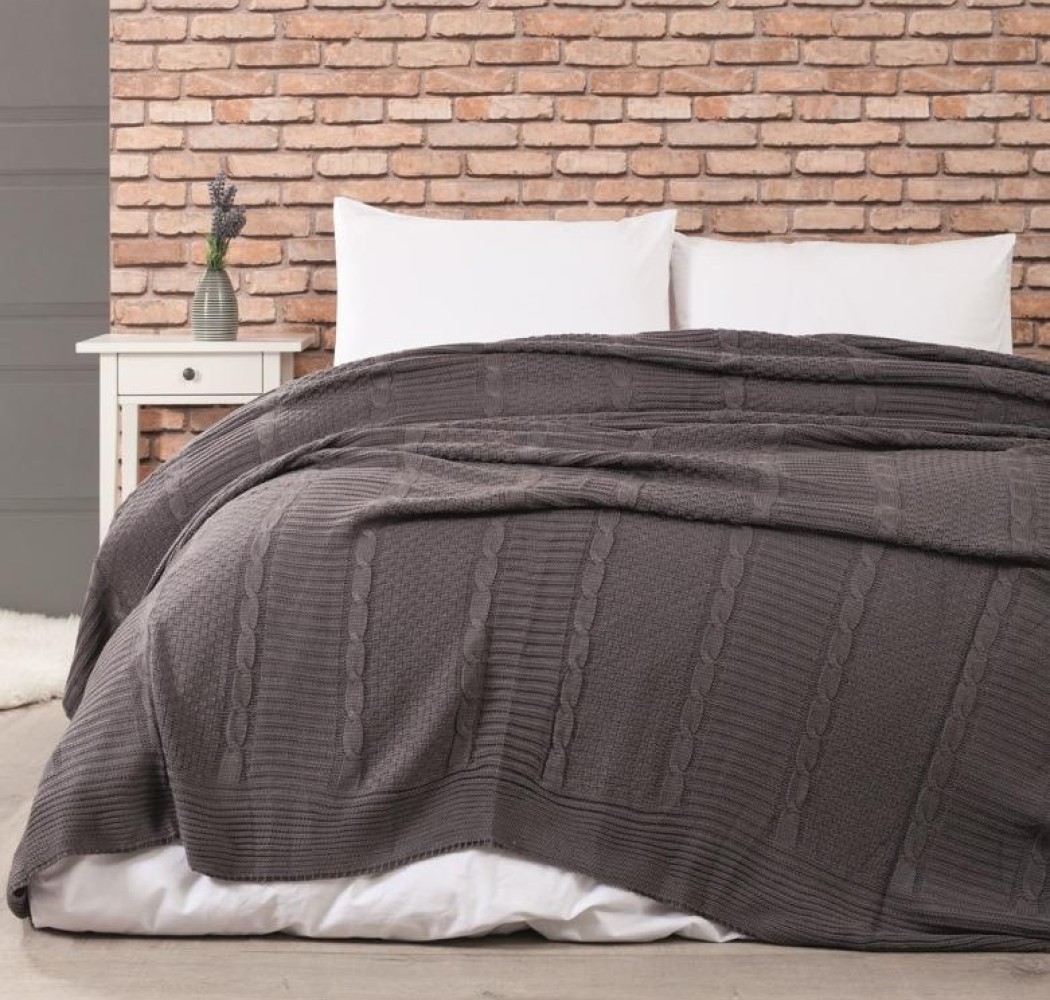 Κουβέρτα Πλεκτή “Edenhill” Anthracite