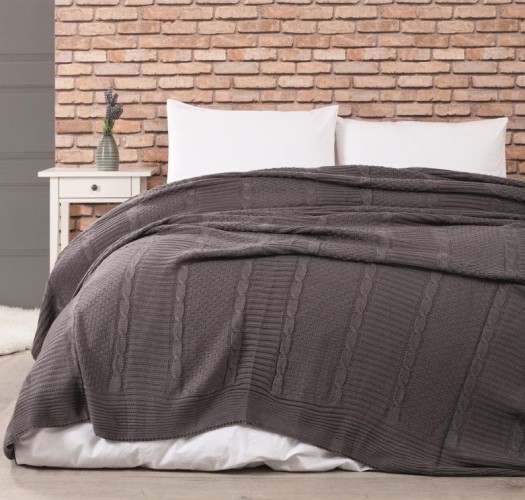 Κουβέρτα Πλεκτή “Edenhill” Anthracite