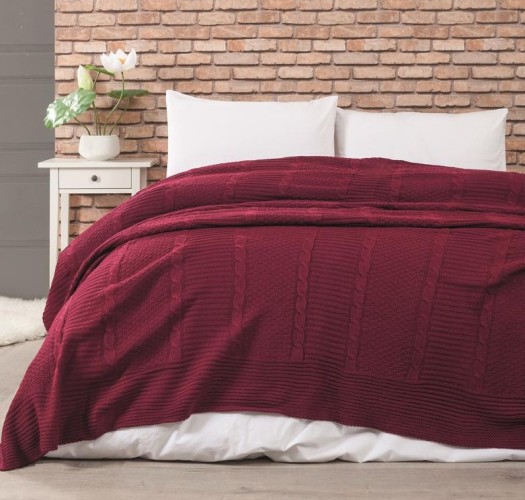 Κουβέρτα Πλεκτή “Edenhill” Burgundy