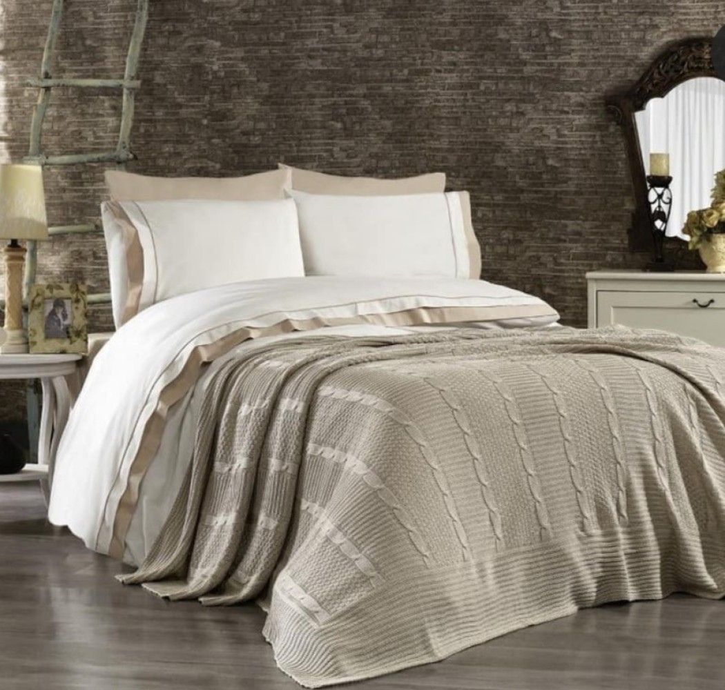 Edenhill Knitted Blanket - Beige