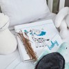 Κουβέρτα “Baby” Πικέ Κέντημα Giraffe Blue