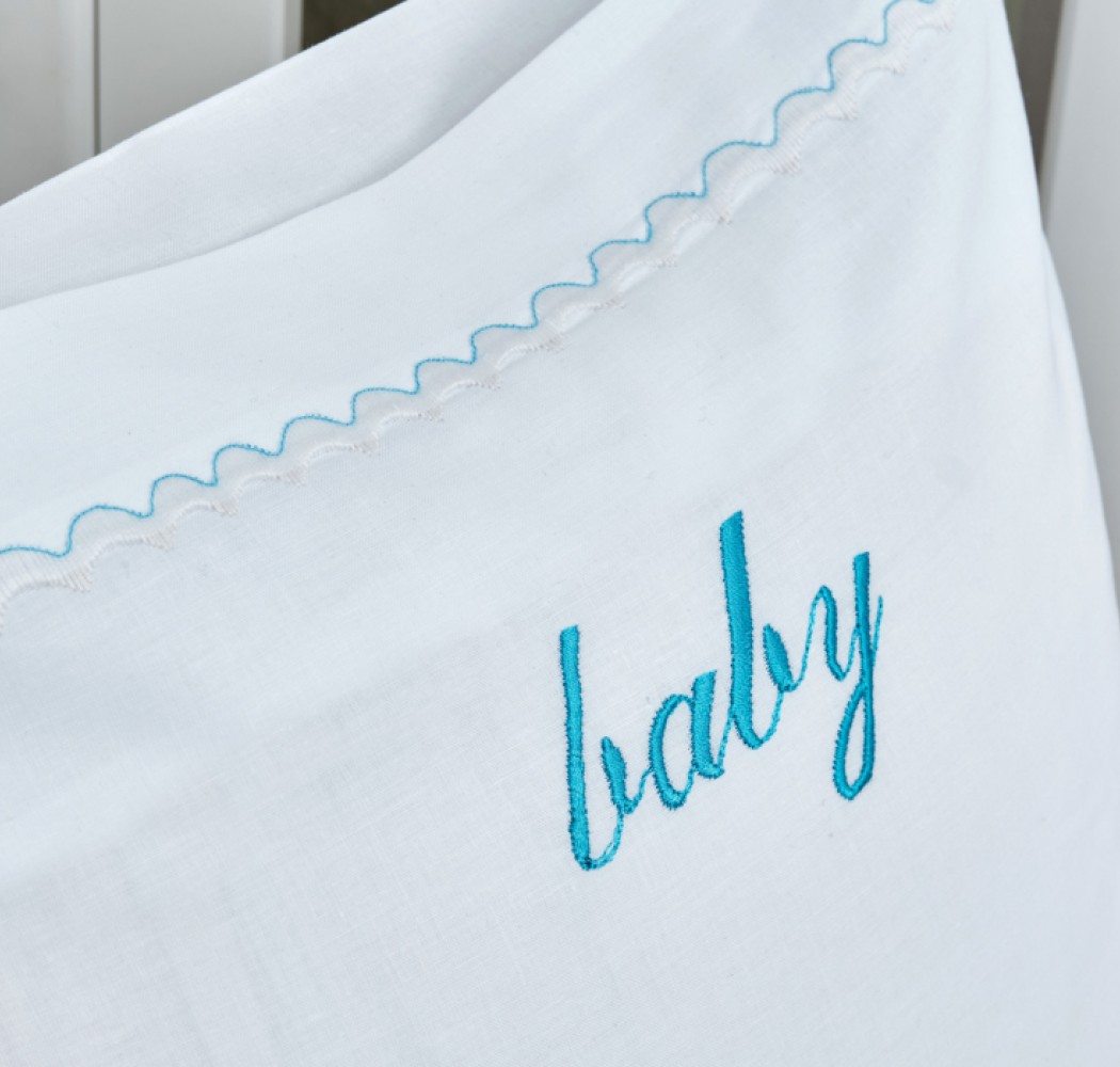 Κουβέρτα “Baby” Πικέ Κέντημα Giraffe Blue