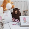 Piquet Blanket with a Pink Baloon Embroidery - White