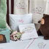 Piquet Blanket with a Pink Elephant Embroidery - White