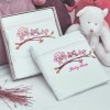 Κουβέρτα “Baby” Πικέ Κέντημα Owl Pink
