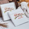 Κουβέρτα “Baby” Πικέ Κέντημα Owl Apricot