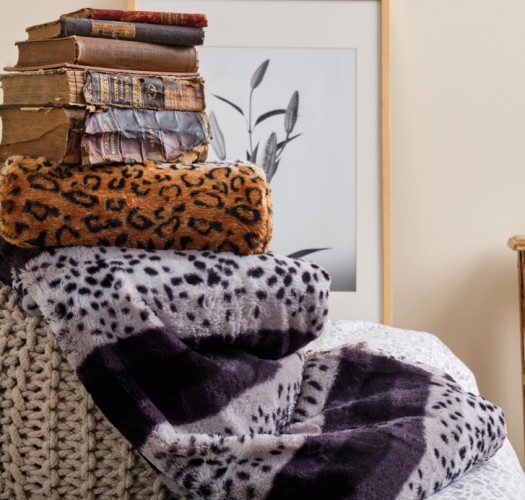 Κουβέρτα Φλις “Marbidona”  Stripe Animal Grey