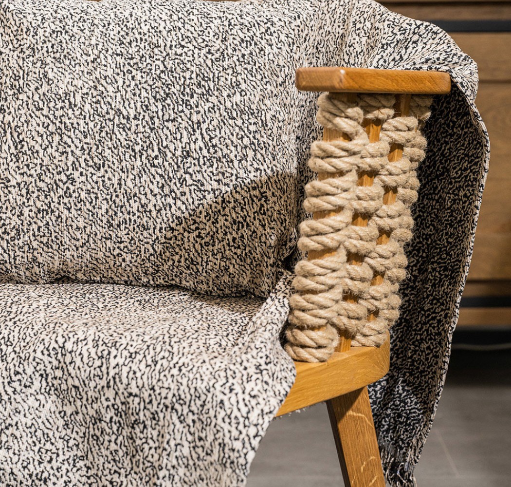 Ριχτάρι Καναπέ Chenille “Whisper” Ani Beige-Black