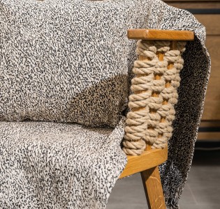 Ριχτάρι Καναπέ Chenille “Whisper” Ani Beige-Black
