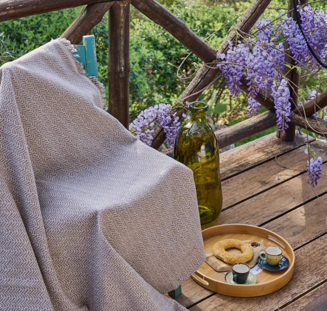 Ριχτάρι Καναπέ Cotton “Voyage” Lybe Mocca