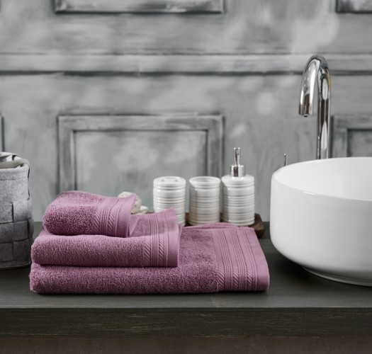 New Cotton Series One Colour Bath Towel - Dusty Purple