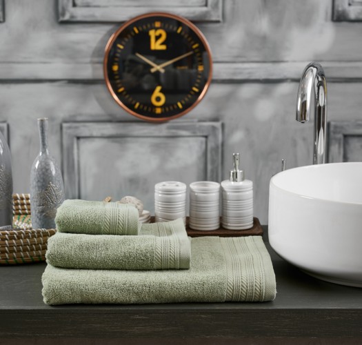 New Cotton Series One Colour Bath Towel - Sage