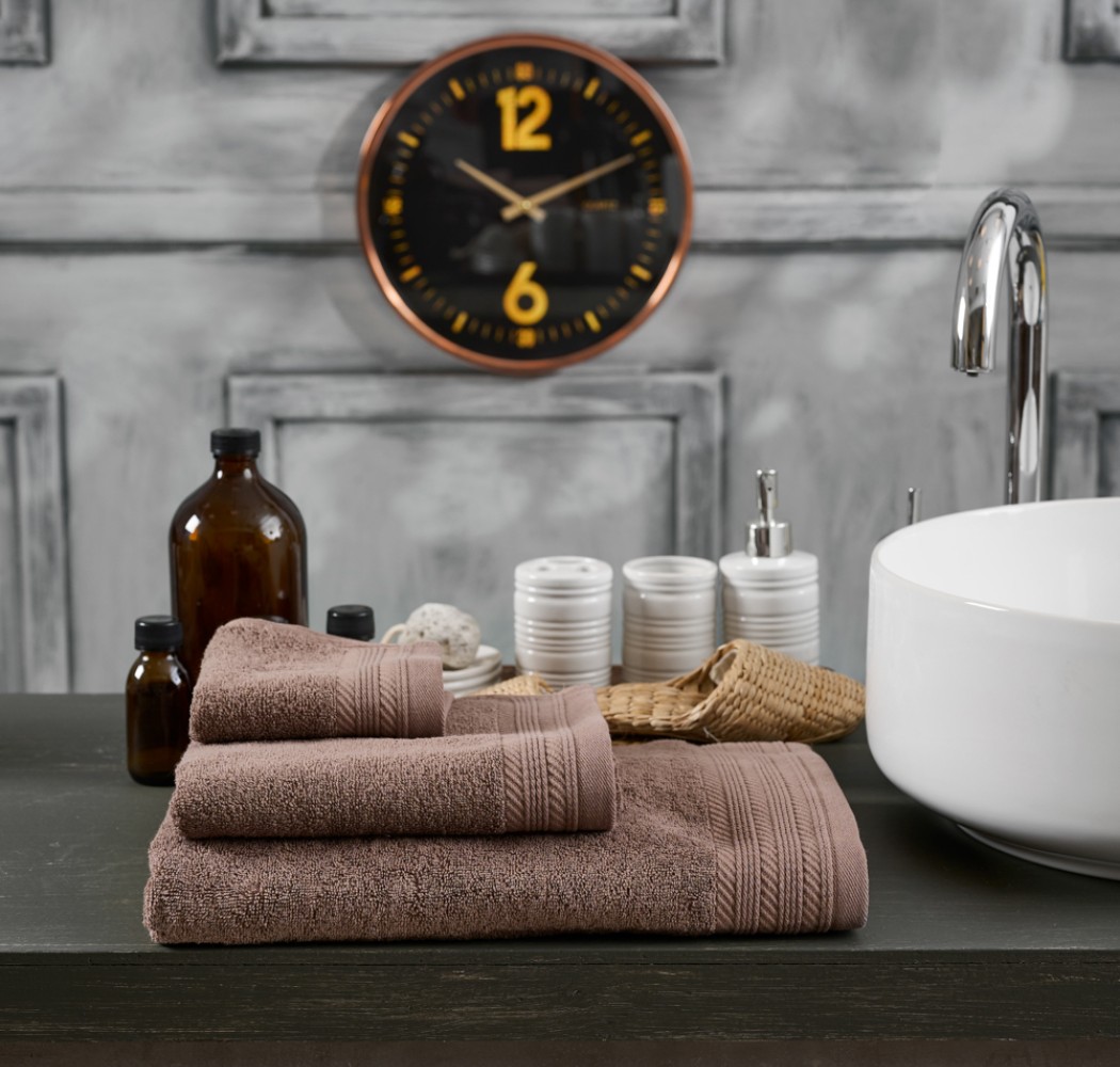 New Cotton Series One Colour Bath Towel - Coffee
