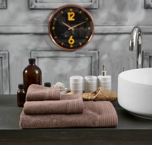 New Cotton Series One Colour Bath Towel - Coffee