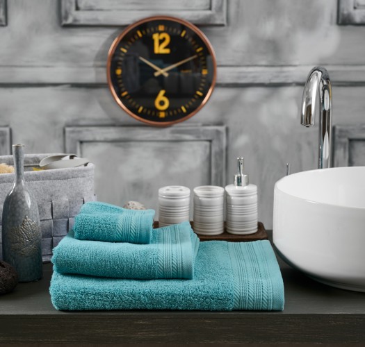 New Cotton Series One Colour Bath Towel - Aqua