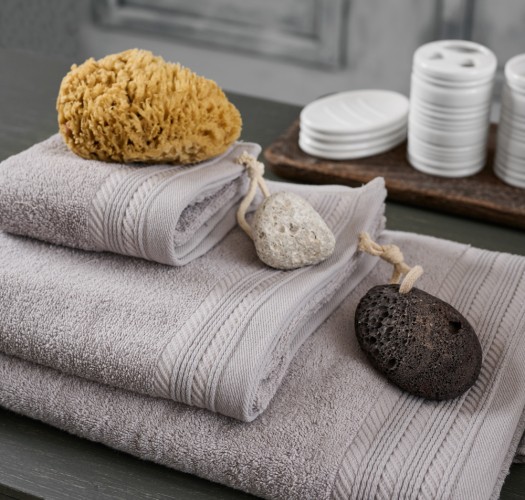 New Cotton Series One Colour Bath Towel - L.Grey