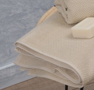 Jacquard Pop Corn Bath Towel -Beige
