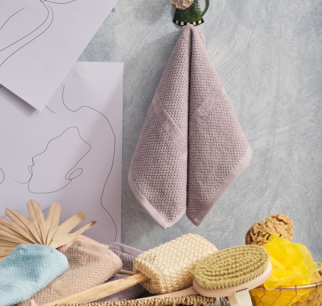 Jacquard Pop Corn Bath Towel - Grey 