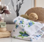 Πετσέτα Τυπωμένη Βελούρ “MK” Rose Blue