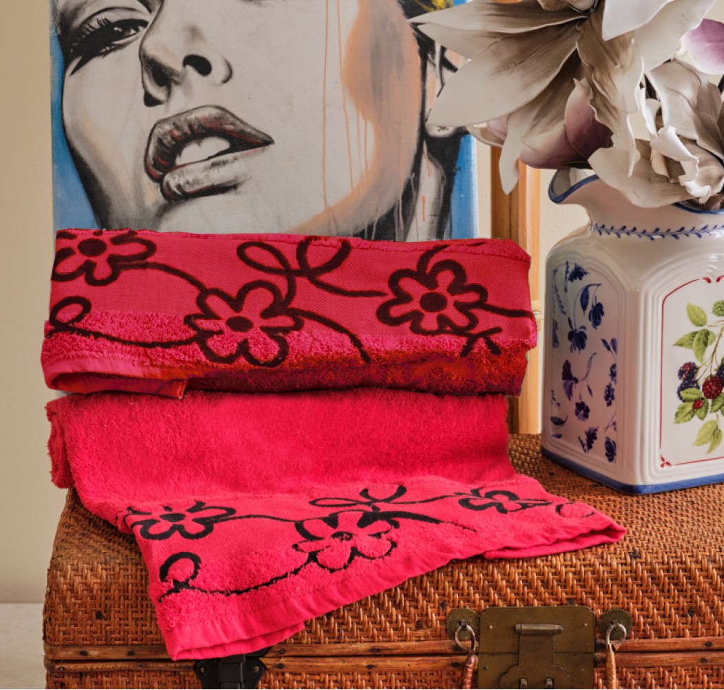 Πετσέτες Σετ “All Time”  Floral Red