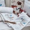 Πετσέτες Σετ “Kids With Love” Λευκές Κέντημα Giraffe Blue
