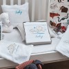 Towel with an Elephant Blue Embroidery