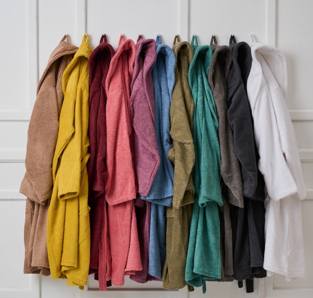 Μπουρνούζι Ενηλίκων “Pure Cotton” Γιακάς Yellow