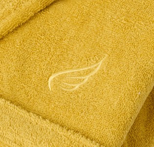 Μπουρνούζι Ενηλίκων “Pure Cotton” Γιακάς Yellow
