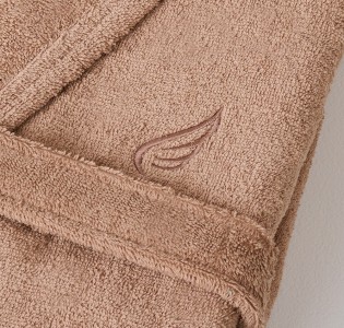 Μπουρνούζι Ενηλίκων “Pure Cotton” Γιακάς Latte