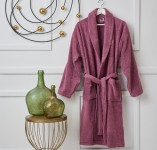 Μπουρνούζι Ενηλίκων “Pure Cotton” Γιακάς Dusty Purple