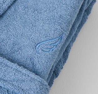 Μπουρνούζι Ενηλίκων “Pure Cotton” Γιακάς Blue